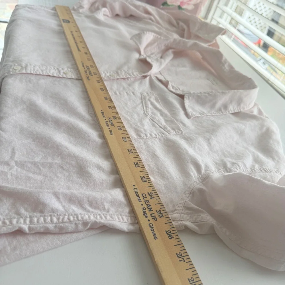 Aritzia Wilfred Free Relaxed Linen Button-Down Shirt —‎ Light Pink — Size L - Picture 3 of 5